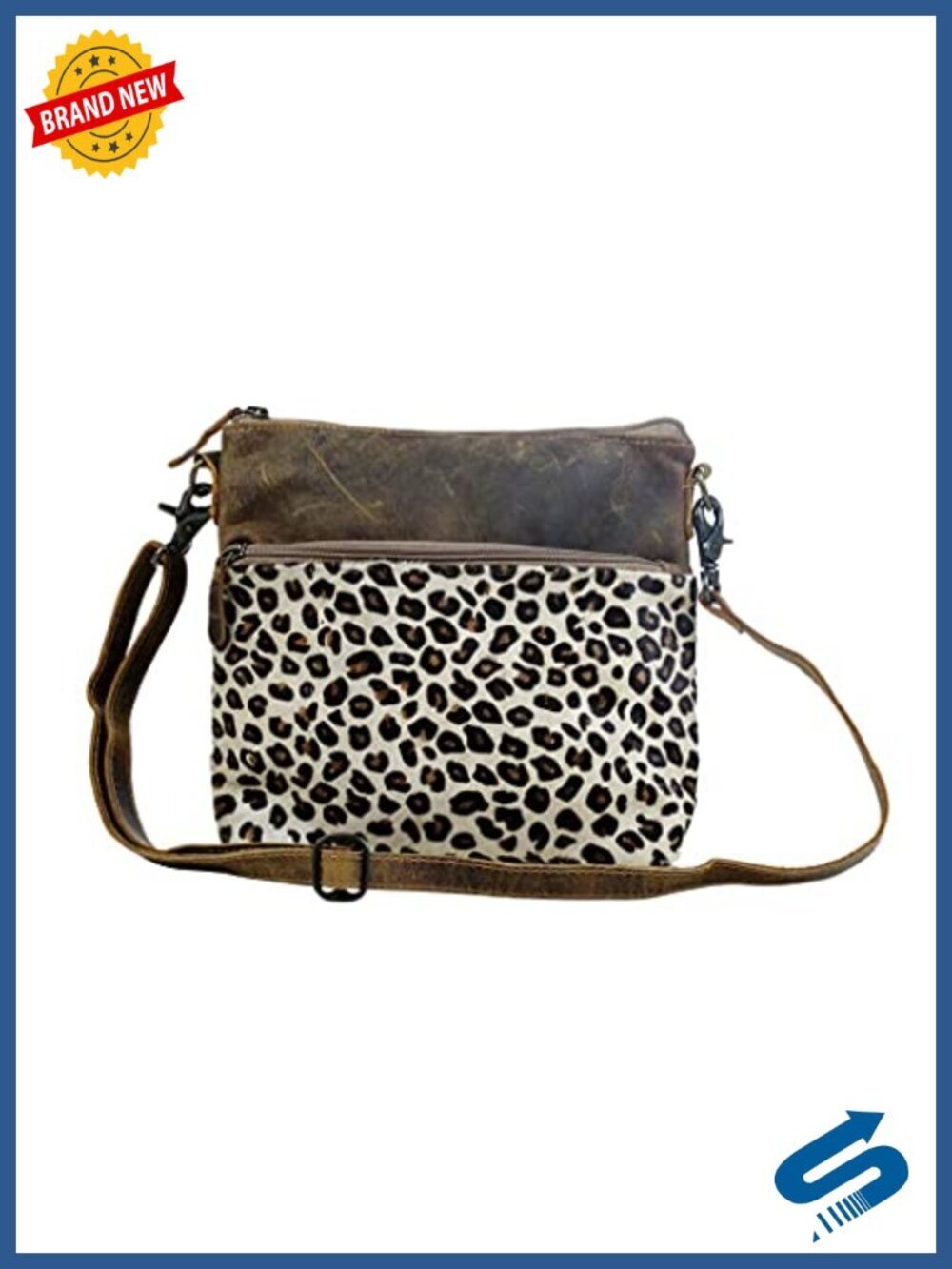 Hobo Shoulder Bag Real Cowhide Hairon Leopard Print